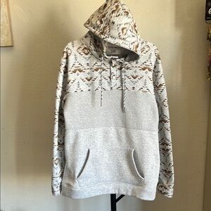 SW Grey Style Hoodie with Patterned Sleeves